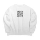 ワニが大好きなんですわの大理石 Big Crew Neck Sweatshirt