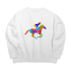 mumusのうま　jigsaw puzzle Big Crew Neck Sweatshirt