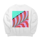 ココから（こーひーまる。）のカラフラミンゴ Big Crew Neck Sweatshirt