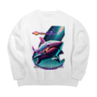 RISE　CEED【オリジナルブランドSHOP】のサメ型宇宙船の奇想天外 Big Crew Neck Sweatshirt