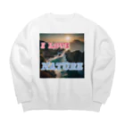 wataru-ingのI LOVE NATURE Big Crew Neck Sweatshirt