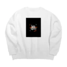 yusaki55maikingのアブストラクトタイポグラフィ Tシャツ Big Crew Neck Sweatshirt