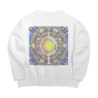 水草のサイケデリックな太陽 Big Crew Neck Sweatshirt