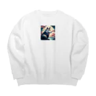 norizoouのナイトウルフ Big Crew Neck Sweatshirt