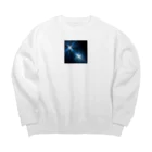 itacyoko(AIイラスト屋)の宇宙に輝く青い光 Big Crew Neck Sweatshirt