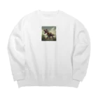 Ryuu_0925の迫力ある恐竜 Big Crew Neck Sweatshirt