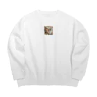 激カワポテぐっずの猫耳りいにゃと猫グッズ Big Crew Neck Sweatshirt