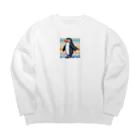 和み庵のドット絵ペンギン Big Crew Neck Sweatshirt