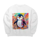 aki7sの笑顔のペンギン Big Crew Neck Sweatshirt