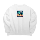 Miyuu101529の幻想的な馬 Big Crew Neck Sweatshirt