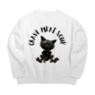 CRAVE MEAT SOUPの#Cyber Cat Big Crew Neck Sweatshirt