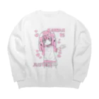 ライカのお店屋さんのKAWAII女の子（桃色） Big Crew Neck Sweatshirt