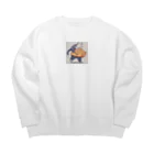 aoking_の不思議猫 Big Crew Neck Sweatshirt