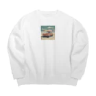 yuki_kmの波の音とともに走る、究極のビーチカー Big Crew Neck Sweatshirt