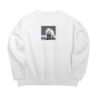 teru8376のイラスト　しろくま Big Crew Neck Sweatshirt