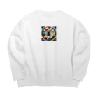 0024aquaの蜘蛛の巣 Big Crew Neck Sweatshirt