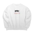 ITTAKASHOPのわちゃ猫文字入りパーカー Big Crew Neck Sweatshirt