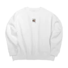 TAIYO 猫好きの個性カップルデッサン Big Crew Neck Sweatshirt