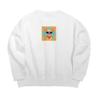 uchukaihatsuのさすらいのライダー　あつし Big Crew Neck Sweatshirt