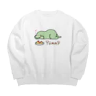 うどんもちのオムライスだいすきダイナソー Big Crew Neck Sweatshirt