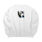 もしもショップのカッコイイ　犬 Big Crew Neck Sweatshirt