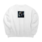 shop_cosmoの星屑のライオン Big Crew Neck Sweatshirt