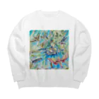 石原有輝香 official SUZURIのスズメガの森 designed by クスノキ陽菜 Big Crew Neck Sweatshirt