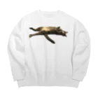 グレージュ猫ロッタン🐈‍⬛のお昼寝ロッタン Big Crew Neck Sweatshirt