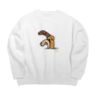 ᐡ ᐧ ﻌ ᐧ ᐡの3本の長い犬 Big Crew Neck Sweatshirt