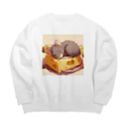 ronmanganのHappyマウスグレー Big Crew Neck Sweatshirt