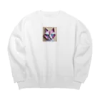 Kitabaの折り紙アニマル・ワシ猫ですねん！ Big Crew Neck Sweatshirt