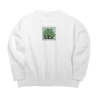 ポケロミのグリーンヒポ Big Crew Neck Sweatshirt