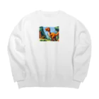 iikyanの恐竜㊾　オヴィラプトル  Big Crew Neck Sweatshirt