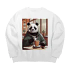 ワンダーワールド・ワンストップの喫茶店でコーヒーを飲むパンダ③ Big Crew Neck Sweatshirt