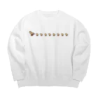 naturaloopのドット絵カルガモ親子の行列 Big Crew Neck Sweatshirt