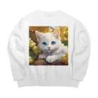 yoiyononakaの葡萄畑の番猫02 Big Crew Neck Sweatshirt