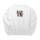 桜ですの雪だるまと笑顔 Big Crew Neck Sweatshirt