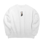 アヒルのヒヒン！のああ Big Crew Neck Sweatshirt