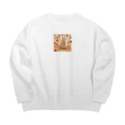 mojaの紅葉とうさぎ🐰 Big Crew Neck Sweatshirt