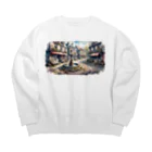 hanabi871の中世 Big Crew Neck Sweatshirt