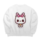 ほっこりデザインスタジオの癒しの白猫グッズ～あなたの心にふれる白い天使～ Big Crew Neck Sweatshirt