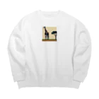 ほっこりグッズBASEのキリンさん Big Crew Neck Sweatshirt