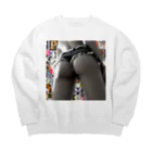 まろちーのスタイリッシュガール Big Crew Neck Sweatshirt