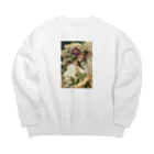 Orange Flowerのミシャ風フラワーアート Big Crew Neck Sweatshirt