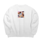 デイリーニューアイテムストアの癒しのわんちゃん Big Crew Neck Sweatshirt