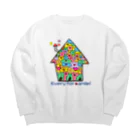 just-pointのevery for a smile Big Crew Neck Sweatshirt