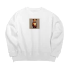 konkaiのドット絵のくま Big Crew Neck Sweatshirt