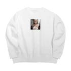 sounya sounyaの美女 図鑑（むにゅっ） Big Crew Neck Sweatshirt