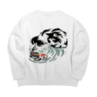 MakotOの猫と鯉（水墨画風） Big Crew Neck Sweatshirt