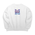 anazawaの白き翼、黒き翼。その手に抱くは愛しの君! Big Crew Neck Sweatshirt